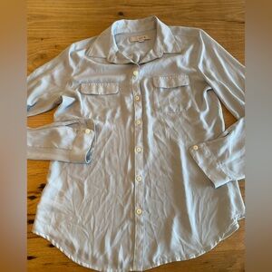 LOFT Blue Button Down Shirt‎ Classic Blue Top M Preloved